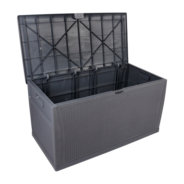 120gal 460L Outdoor Garden Plastic Storage Deck Box Chest Tools Cushions Toys Lockable Seat Waterproof