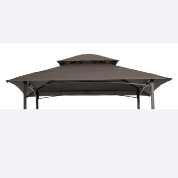8x5Ft Grill Gazebo Replacement Canopy,Double Tiered BBQ Tent Roof Top Cover,Brown [Sale to Temu is Banned.Weekend can not be shipped, order with caution]