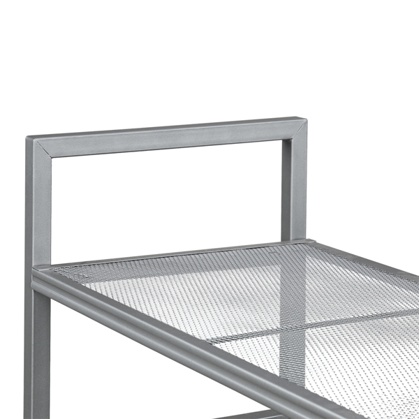 Hodely Rustic Industrial Style 4-Shelf Mesh Iron Shelving Unit Storage Rack with Casters Grey