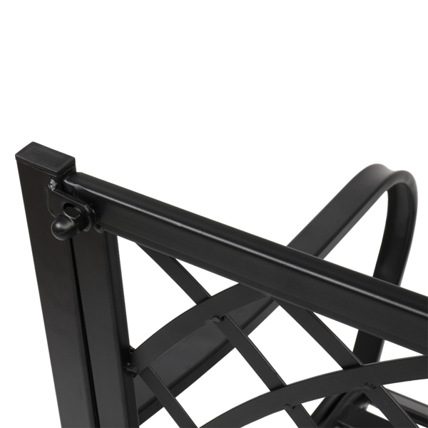 47" Patio Park Garden Bench Porch Path Chair Outdoor Deck Iron Frame Black