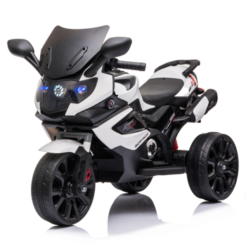 Dual Drive 12V 4.5A.h Children\\'s Motorcycle without Remote Control White