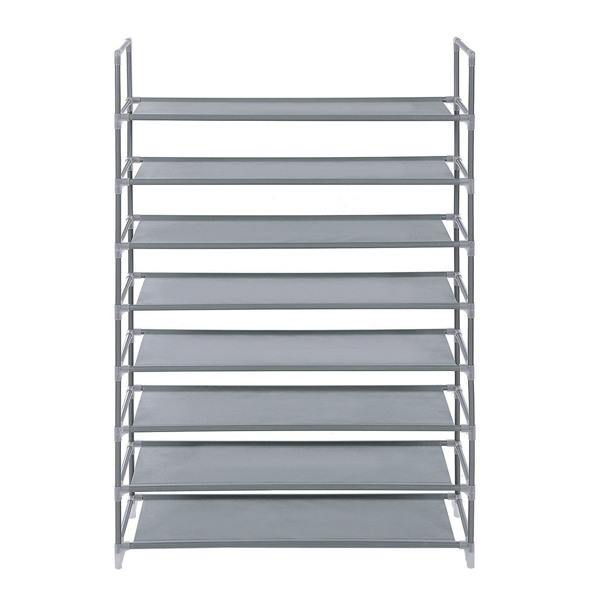 100cm Ultra Large Capacity 8 Layers Non-woven Fabrics & Steel Shoe Rack Gray