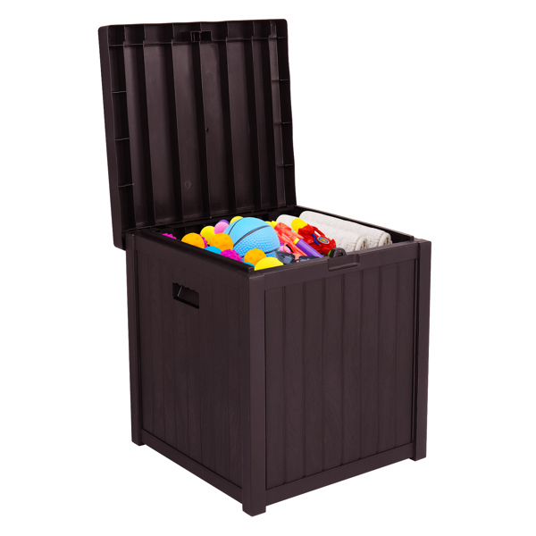 51gal 195L Outdoor Garden Plastic Storage Deck Box Chest Tools Cushions Toys  Seat Waterproof