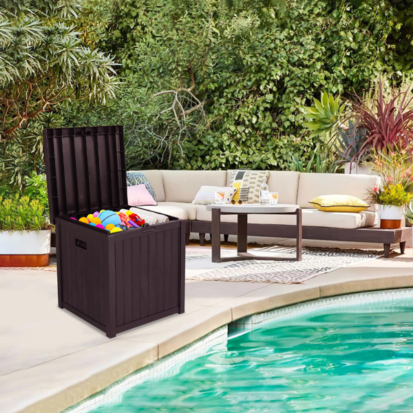 51gal 195L Outdoor Garden Plastic Storage Deck Box Chest Tools Cushions Toys  Seat Waterproof