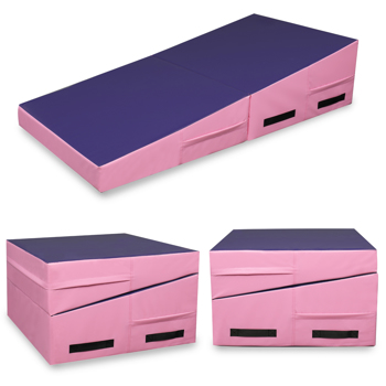 120*60*35 cm Trapezoid Gymnastics Mat Pink & Purple