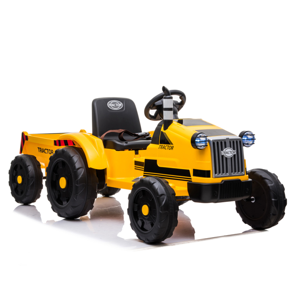 Toy Tractor with Trailer,3-Gear-Shift Ground Loader Ride On with LED Lights