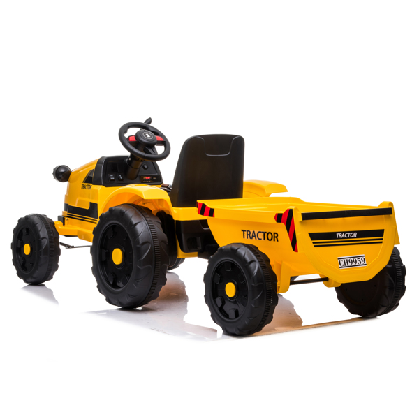 Toy Tractor with Trailer,3-Gear-Shift Ground Loader Ride On with LED Lights