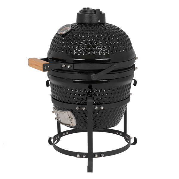 13in Round Ceramic Charcoal Grill Black