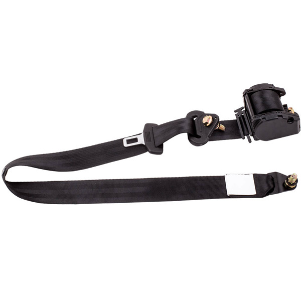 Seat Belt 3 Point Universal Retractable Safety Belt Black