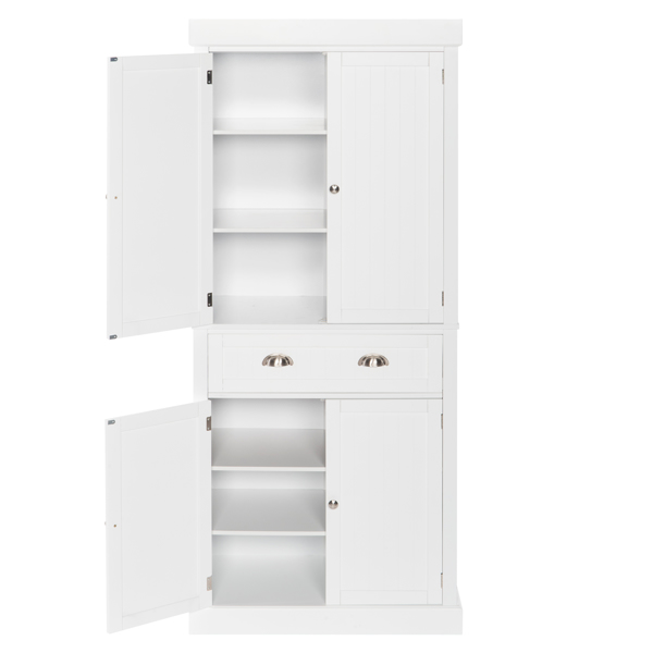 Single Drawer Double Door Storage Cabinet White