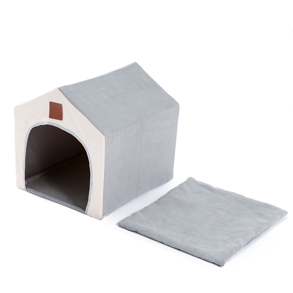 Cat Bed Dog Bed Pet Nest Cat Cave Warm Soft Handy Portable Foldable Sleeping Bed for Cats Dog House Outdoors Gray