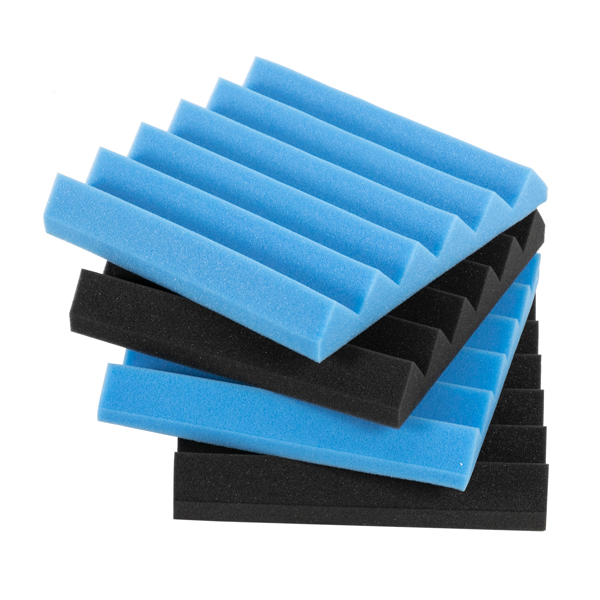 20pcs 12"x12"x2" Acoustic Foam Panel Wedge Studio Soundproofing Wall Padding Black and Blue