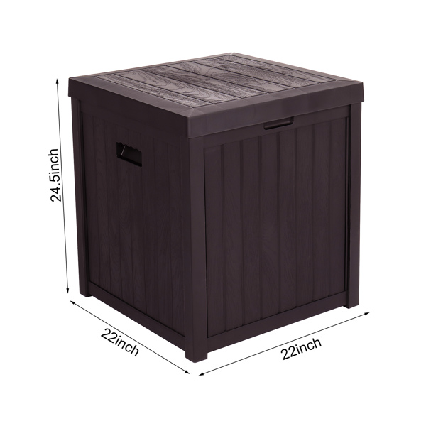 51gal 195L Outdoor Garden Plastic Storage Deck Box Chest Tools Cushions Toys  Seat Waterproof