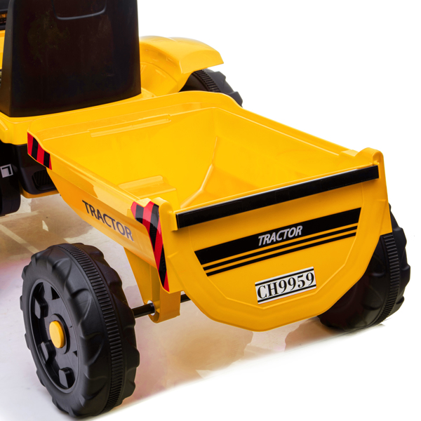 Toy Tractor with Trailer,3-Gear-Shift Ground Loader Ride On with LED Lights