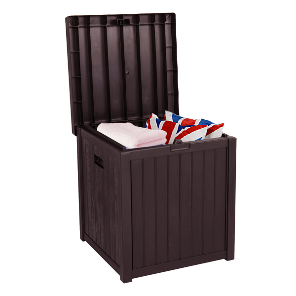 51gal 195L Outdoor Garden Plastic Storage Deck Box Chest Tools Cushions Toys  Seat Waterproof