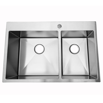 33 Inch Drop-in Stainless Steel Double Basin Kitchen Sink