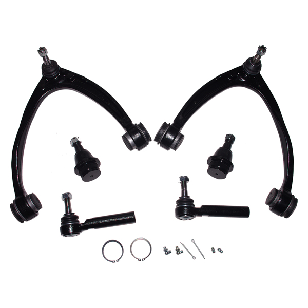 2 Front Upper Control Arm w/Ball Joints   Lower Ball Joints & Outer Tie Rod Set