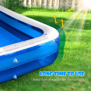 Inflatable Swimming Pool, Family Full-Sized Above Ground Swimming Pools with Air Pump Outdoor Backyard Lounge Pool