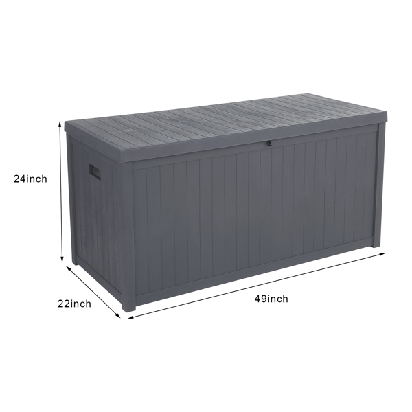 113gal 430L Outdoor Garden Plastic Storage Deck Box Chest Tools Cushions Toys Lockable Seat Waterproof