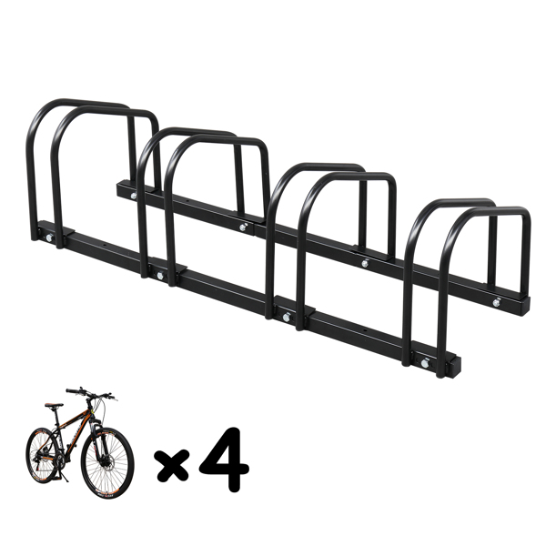 95*33*29cm Ground Parking 4 Frame Bicycle Parking Rack Black