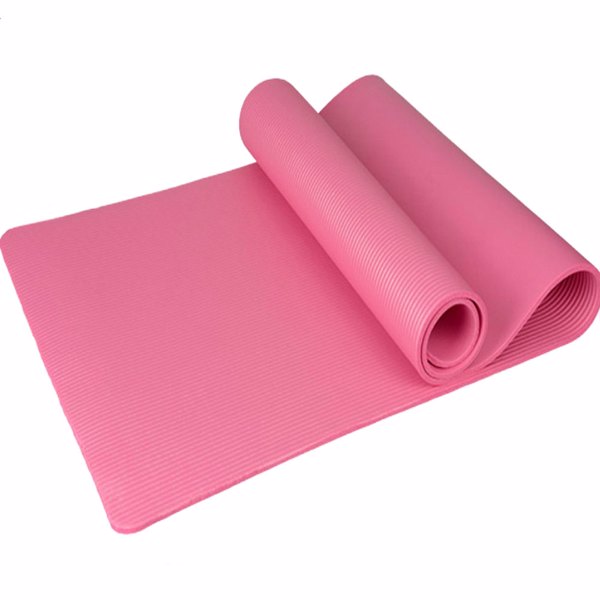  15mm Thick NBR Pure Color Anti-skid Yoga Mat 183x61x1.5cm Pink