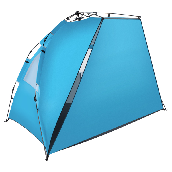 Fiberglass Pole Oxford Cloth Quick-Open Free Ride Beach Tent Blue