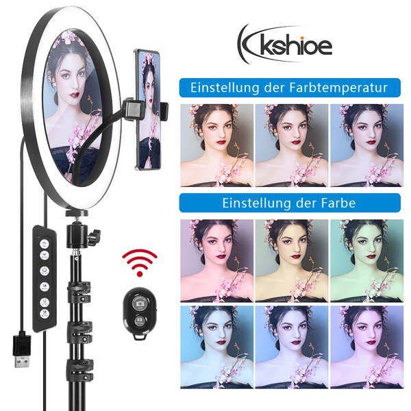 Eu Regulations Kshioe 10 Inch RGB With Beauty Mirror And Tripod Set