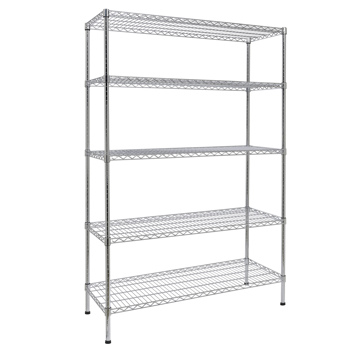 5-Tier Adjustable Storage Shelving Unit Chrome