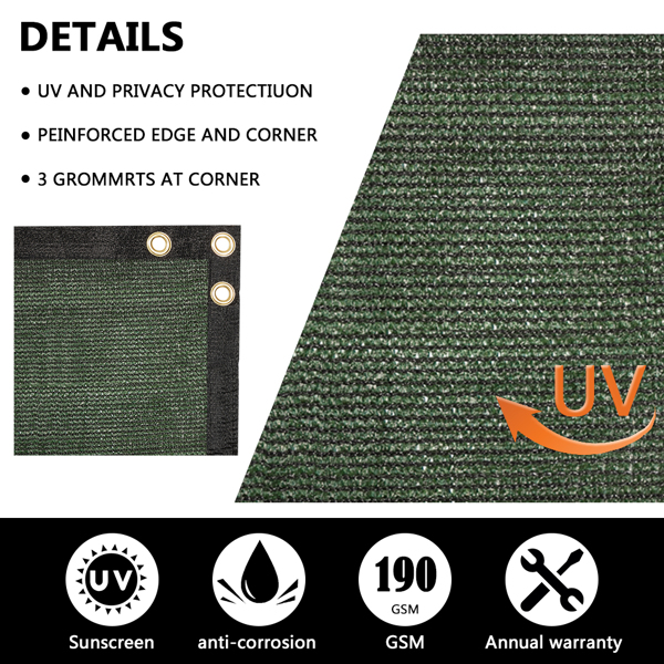 15x1.5m PVC Rectangular Privacy Screen Fence Dark Green