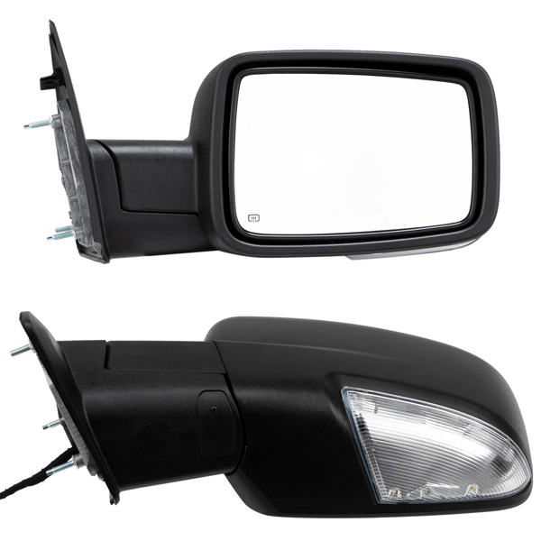 Fits 2009-2012 Dodge Ram 1500 LED Signal Power Heated Foldable Side Mirrors Pair