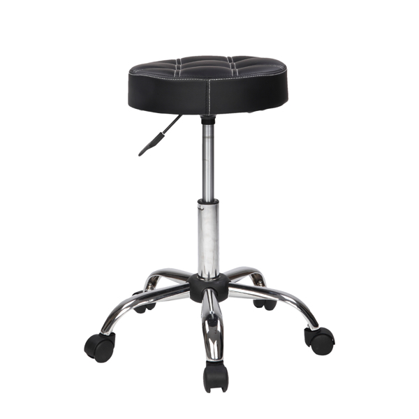 Rolling Adjustable Stool with Wheels for Work  Tattoo Salon Office,Swivel Desk Esthetician Hydraulic Stool Chair (Black)
