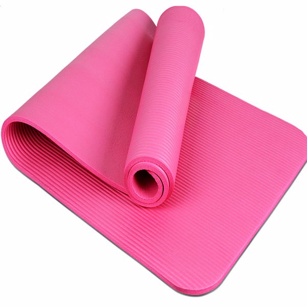 10mm Thick NBR Pure Color Anti-skid Yoga Mat 183x61x1cm Pink