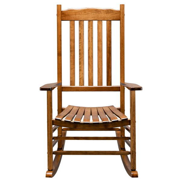 68.5*86*115CM Square Wooden Rocking Chair Wavy Backboard Original Color