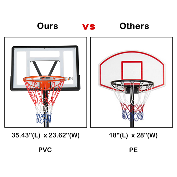 Basketballständer Basketballkorb mit Ständer Tragbar Korbanlage Outdoor Basketballanlage Höhenverstellbar von 210 bis 305 cm 