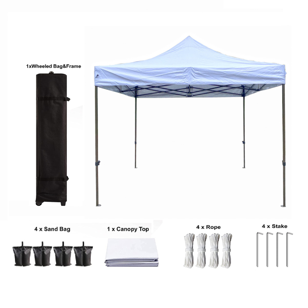 10x10 Ft Outdoor Easy Pop up Canopy Tent, Folding Portable Tent,White