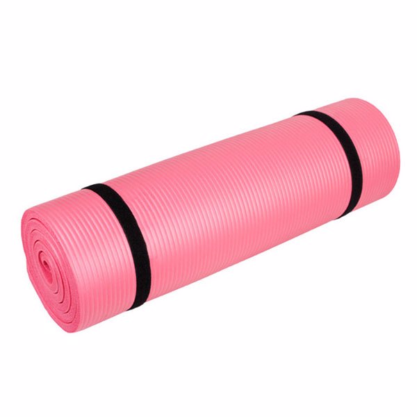 10mm Thick NBR Pure Color Anti-skid Yoga Mat 183x61x1cm Pink