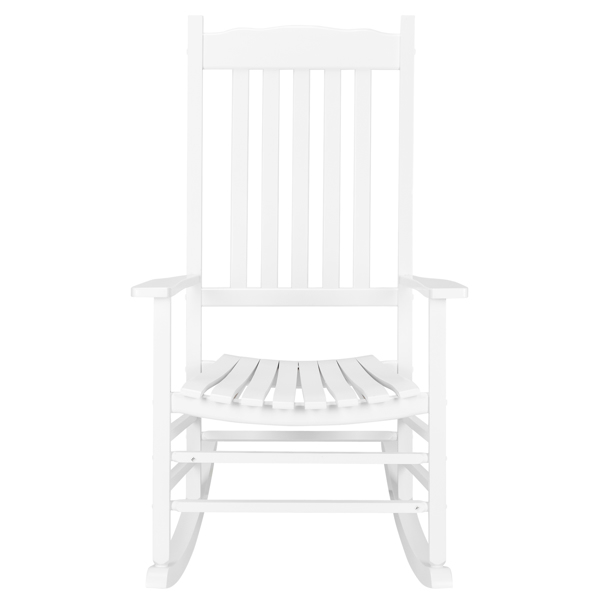 68.5*86*115CM Square Wooden Rocking Chair Wavy Backboard White