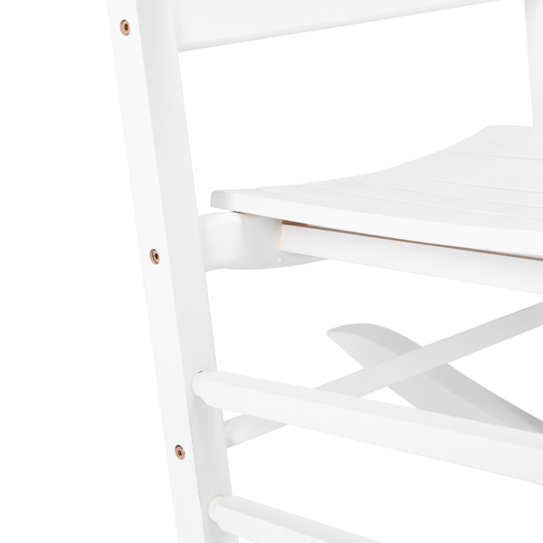 68.5*86*115CM Square Wooden Rocking Chair Wavy Backboard White