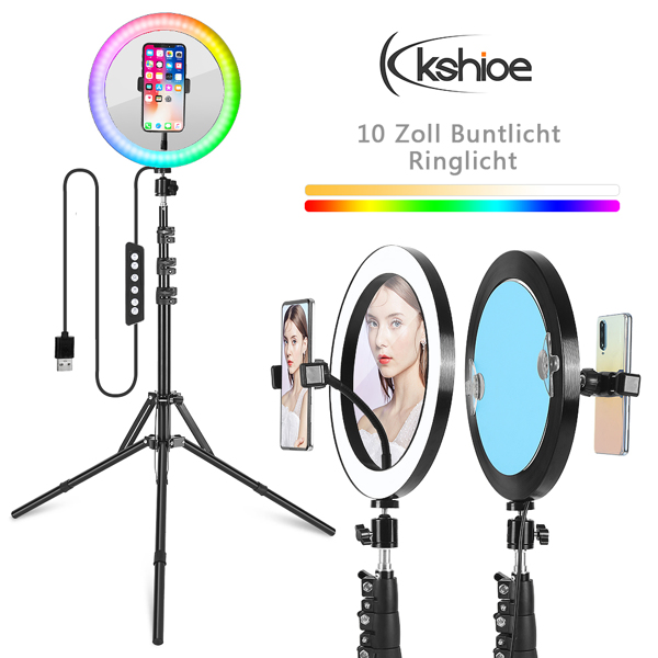 Eu Regulations Kshioe 10 Inch RGB With Beauty Mirror And Tripod Set