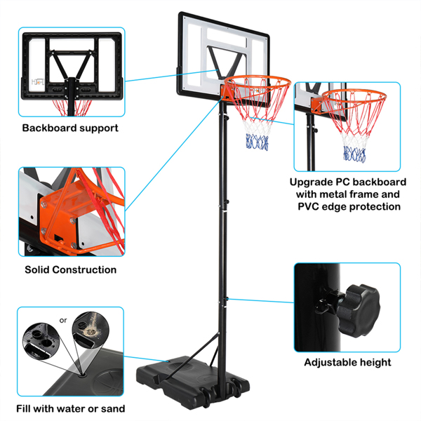 Basketballständer Basketballkorb Basketballanlage Outdoot Höhenverstellbar Mobil 