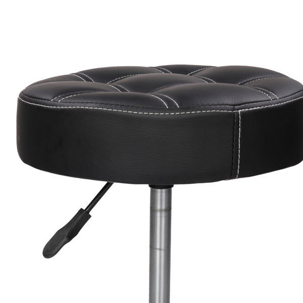 Rolling Adjustable Stool with Wheels for Work  Tattoo Salon Office,Swivel Desk Esthetician Hydraulic Stool Chair (Black)