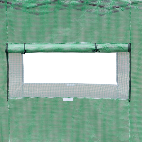 8*6ft Plastic Sprayed Iron Pipe PE Mesh Foldable Greenhouse Shed Green