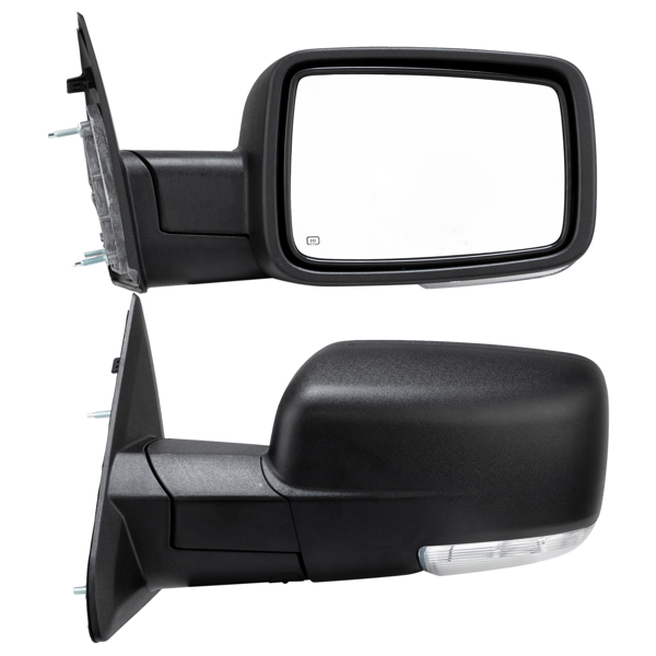 Fits 2009-2012 Dodge Ram 1500 LED Signal Power Heated Foldable Side Mirrors Pair