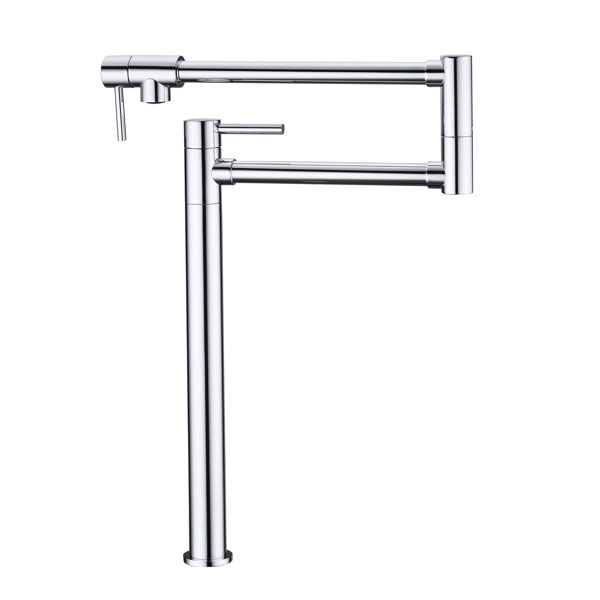 Pot shaped filler folding kitchen faucet with extended handle