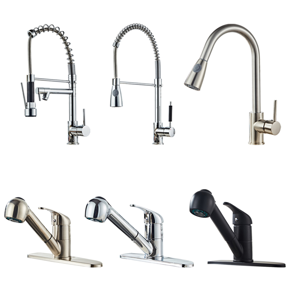 All Copper Kitchen Pull Black Faucet