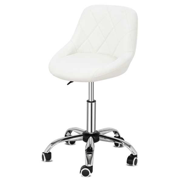FCH Low Backrest with Checkered Bar Stool White