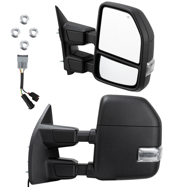 Towing Mirrors Power Heated LED Turn Signal For 1999-2007 Ford F250-550