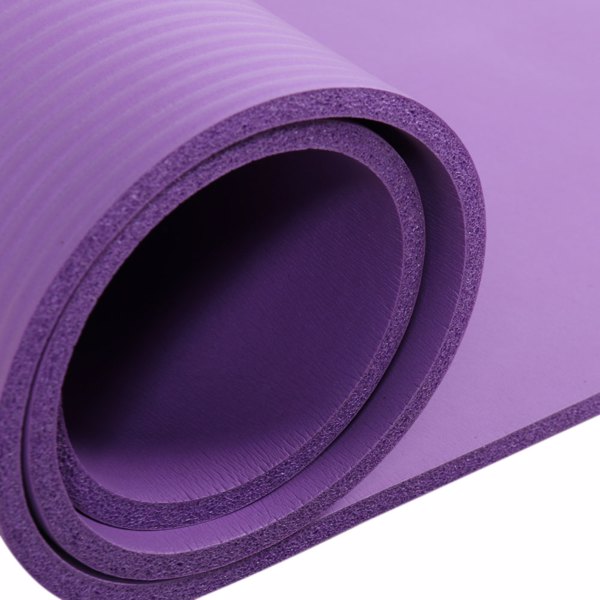 10mm Thick NBR Pure Color Anti-skid Yoga Mat 183x61x1cm Purple