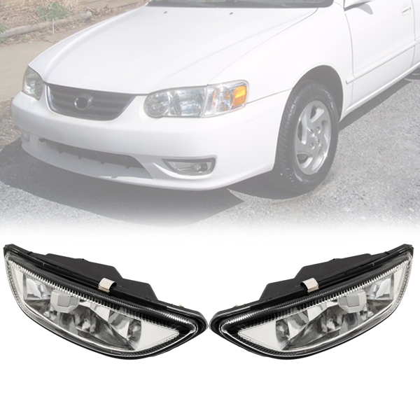 Clear Lens Front Bumper Driving Fog Light Lamp For 2001-2002 Toyota Corolla