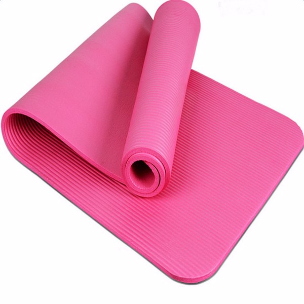  15mm Thick NBR Pure Color Anti-skid Yoga Mat 183x61x1.5cm Pink